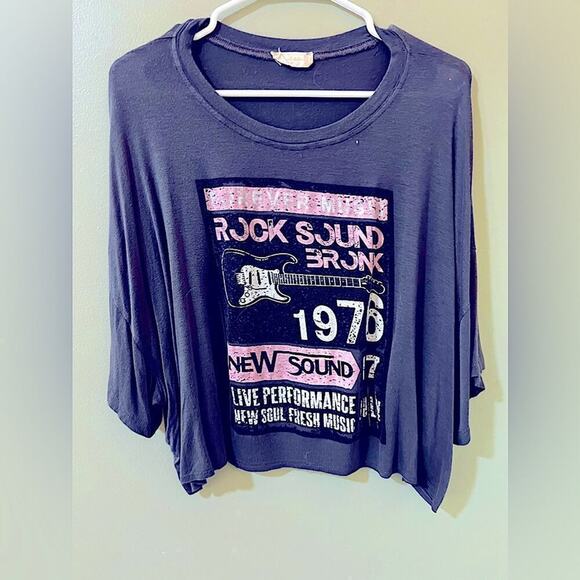 altar'd state top punk music jersey knit top oversized size medium - Picture 1 of 6